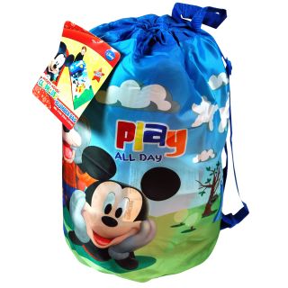 Disney Mickey Mouse Clubhouse Kids Sleeping Bag w Drawstring Backpack Carrier
