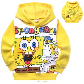 2 8 Years New Toddlers Kids Boys Spongebob Long Sleeve Hoodie Tops FXF12143