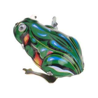 Lovely Wind Up Jumping Frog Clockwork Tin Toy Collectable Gift Kids Party Favors
