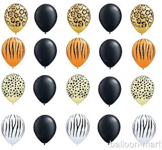 Huge 20pc Safari Latex Balloons Set Birthday Party Supplies Zebra Cheetah Print