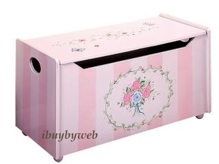 Kids Girl Pink Flower Bouquet Toy Chest Storage Box New