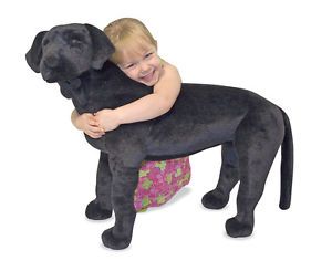 New Melissa Doug Large Plush Black Labrador Dog Soft Stuffed Animal Kid Toy