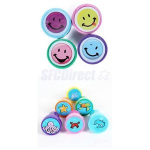 10x Sea Animal Smiley Face Self Ink Stamp Stamps Stamper Kids Party Favors Toy