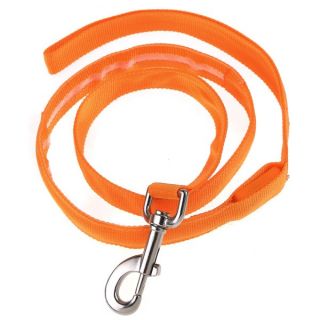 Orange LED Flashing Light Dog Pet Rope Belt Harness Safety Glow Leash Lead