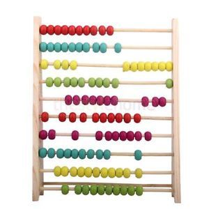 Wooden Bead Abacus Counting Number Maths Educational Kids Toy Bright Colour New