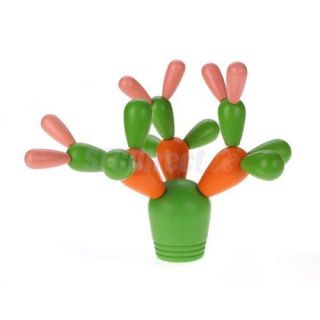 Children Early Education Preschool Toy Wood Balance Cactus Funny Play and Learn