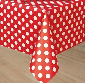 Red Polka Dots 1 Plastic Table Cover Party Supplies Birthday Wedding Baby