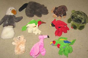 Hand Puppet Lot Animals Birds Kid Toy Daycare Preschool Teacher Folkmanis Turtle