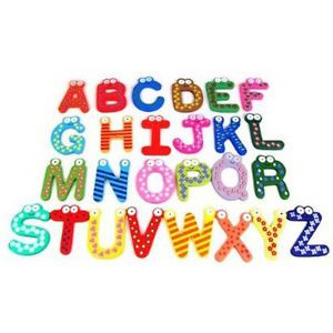 Kids Toys Colorful Wooden Refrigerator Magnet Alphabet A Z Letters 26pcs