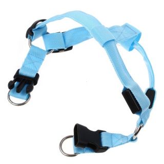 Glow LED Flashing Light 3 Mode Safety Dog Pet Belt Harness Leash Tether Blue