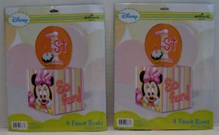 Minnie Mouse First Birthday 8 Party Hats Blowouts Favor Bags Boxes Stickers