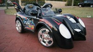 Kids Battery Powered Ride on Toy Batman Black Car Batmobile Remote Control 6V