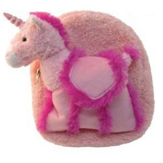 Kreative Kids Pink Plush Animal Backpack with Removable Plush Pink Unicorn