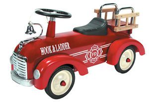 Schylling Speedster Fire Truck Engine Metal Red Ride on Toy New in Box