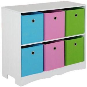 Home Basics Six Bin Storage Shelf Toy Organizer Kids Room Smart Storage Solution