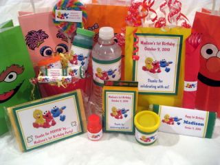 Sesame Street Baby Beginning Birthday PDF CD w Invitation Favor Water Candy Gum
