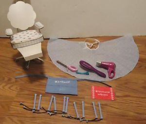 American Girl Hair Styling Salon Chair Many Accessories H