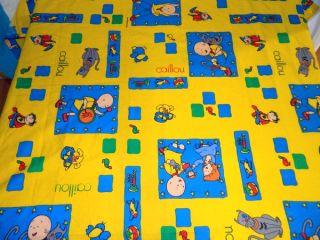 RARE Caillou Toddler Bed Crib Flat Sheet Fabric Gilber Rosie 60" x 46"