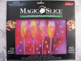 Magic Slice Bubbly Fun Champagne Glasses Flexible Thin Cutting Board 7 5" x 11"