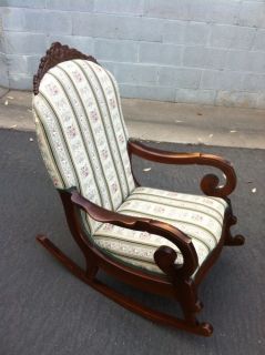 Antique Hand Made Upholstered Rocking Chair Heavy Duty Nursing Local P U Only