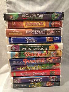 Huge Lot of Kids Disney VHS Tapes Lot of 11 Movies An American Tail Muppets