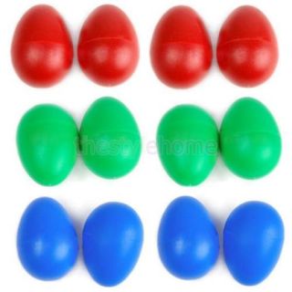 12pcs 3 Colors Plastic Percussion Musical Egg Maracas Shakers Kids Toys
