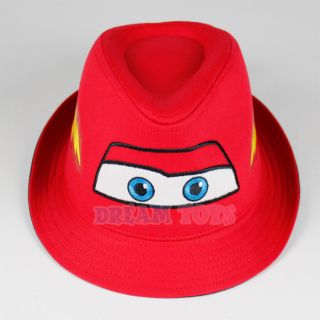Disney Cars Lightning McQueen Youth Fabric Fedora Hat Red Boys Kids Headgear