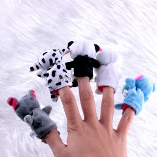 10x Plush Animal Finger Puppets Baby Cartoon Dolls Boy Girl Party Gift
