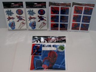 The Amazing Spider Man Birthday Party Stickers Tattoos Favor Bags Hallmark for 8