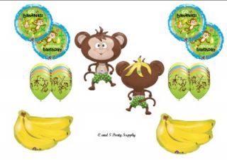 Monkey Go Bananas Happy Birthday Balloons Decorations Supplies Jungle Safari