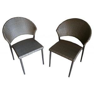 Set of 2ea Bistro Chairs Indoor Outdoor Patio Table Aluminum and Powdercoated