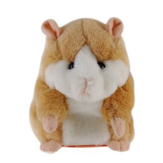 Funny Plush Voice Record Talking Mimicry Pet Hamster Kids Toy Brown