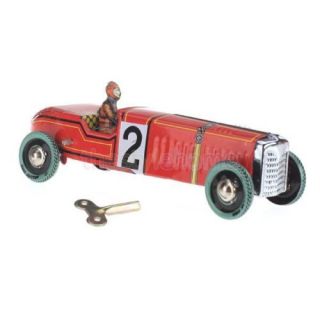 Vintage Wind Up Racing Race Car Model Clockwork Tin Toy Great Collectable Gift
