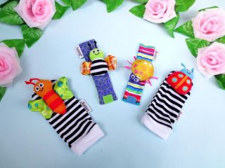 Infant Baby Kids Lamaze Wrist Watchs Foot Socks Rattles Hand Foot Finders Toys