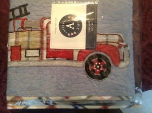 New Authentic Kids Vintage Fire Truck Twin Quilt NIP