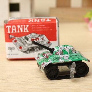 Vintage Clockwork Military Army Tank Wind Up Tin Toys Kids Childrens Favors Gift