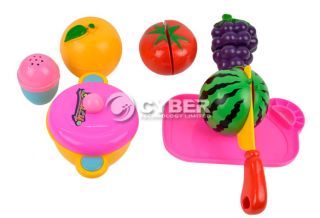 Cute Children Baby Kids Fruit in Basket Set The Kitchen Toys New Hot Sale DZ88