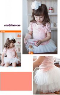 Kids Girls Hot Dots Bowtie Princess Dress Wedding Party Top Tutu Skirt Sets Q201