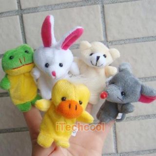 10x Cartoon Biological Animal Finger Puppet Plush Toys Child Baby Favor Dolls