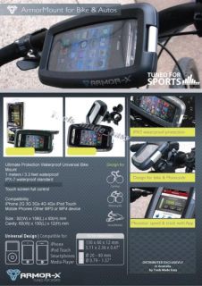 Waterproof Bike Mount Case iPhone 5 4S 4 Motorcycle Bicycle iPod Touch Holder