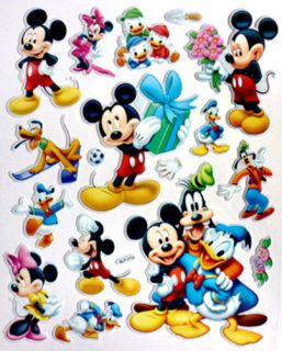 Disney Mickey Toy Story Marie Cat Thomas Friends Kids 3D Decor Stickers Decals