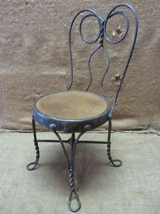 Vintage Childs Ice Cream Chair Antique Old Stool Parlor Soda Fountain 7045