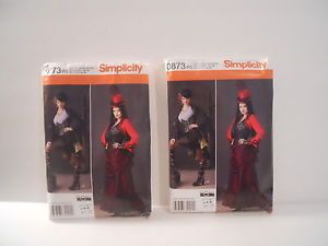2 Simplicity 0873 Misses' Costume Halloween Patterns Sizes 14 16 18 20 22