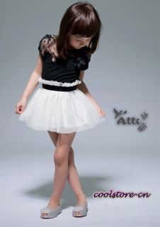 New Hot Kids Girls Grenadine Flower Princess Dress Wedding Party Tutu Skirt Q202