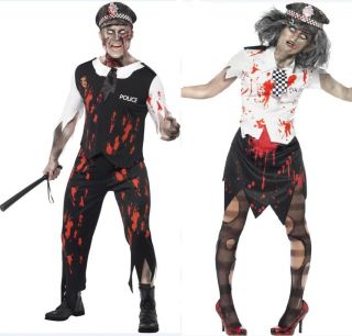 Zombie Policeman Halloween Fancy Dress Costume Horror Policewoman Outfit