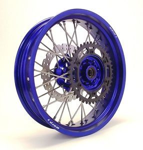 Supermoto Complete 17" SM Wheels Suzuki DR650 Black Rims Blue Silver Hubs 96 13