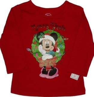 Christmas T Shirt Girls Long Sleeve Baby Toddler Holiday 6 9 12 18 24 2T MO Tee