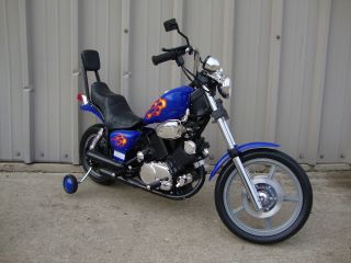 Blue Chooper Electric Bike Battery Power Ride on Motorcycle Harley 15" Wheels 6V