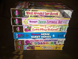 Barney VHS Tapes Lot of 6 Counting School Home Sweet Homes Sense Sational Day