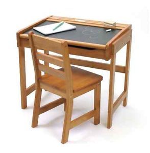 New Children Child Kid School Art Desk Chalkboard Top Chair Wood Storage Drawer